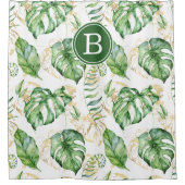 Rideau de douche initial des Feuilles tropicaux (Devant)