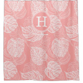 Rideau de douche initial des Feuilles tropicaux (Devant)