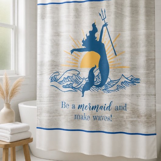 Rideau de douche inspirant de sirène joyeuse