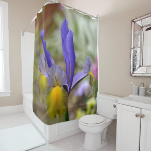 Rideau De Douche Iris Violet Et Or