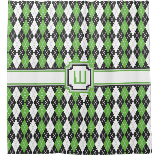 Rideau de douche Jacquard rétro (Devant)