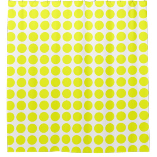 Rideau de douche jaune à pois (Devant)