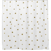 Rideau de douche jaune avec fleurs blanches (Devant)