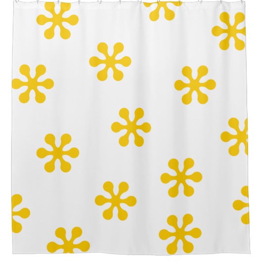 Rideau de douche jaune - Collection de fleurs rétr (Devant)