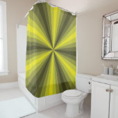 Rideau de douche jaune illusion d'optique (En situation)