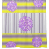 Rideau de douche Jaune Violet Foncé Floral (Devant)