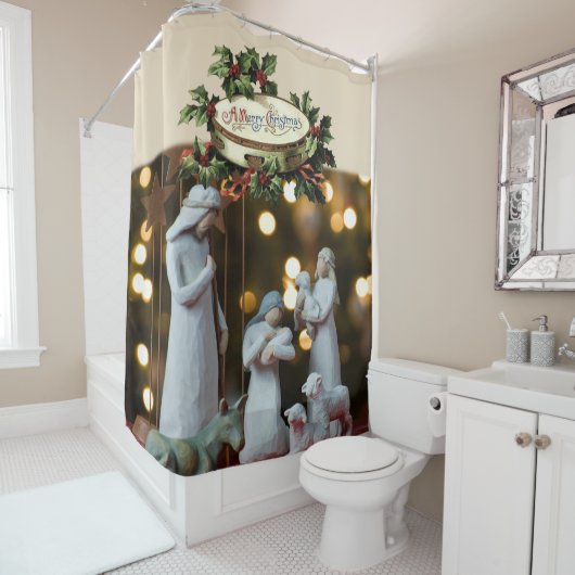 Rideau de douche Jésus (En situation)