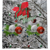 Rideau de douche Joyeuses fêtes (Devant)