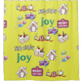 Rideau de douche Joyeux Noël Joyeux anniversaire (Devant)