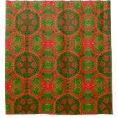 Rideau de douche Kaleidoscope orange et vert (Devant)