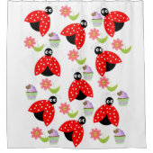 Rideau de douche Ladybug floral Cupcake (Devant)
