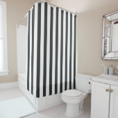 Rideau de douche large à rayures noir et blanc (En situation)