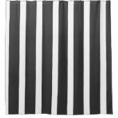 Rideau de douche large à rayures noir et blanc (Devant)