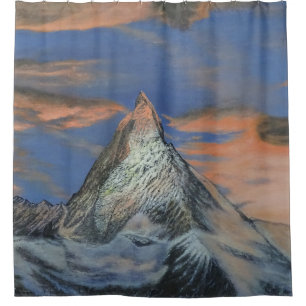 Rideau de douche - "Le Matterhorn au coucher du so