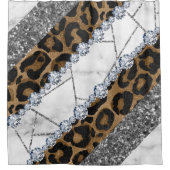 Rideau de douche Leopard en marbre (Devant)
