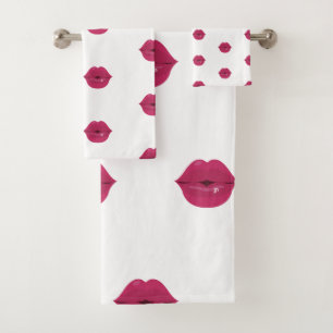 Rideau de douche Lèvres Rose Baiser Lipstick 