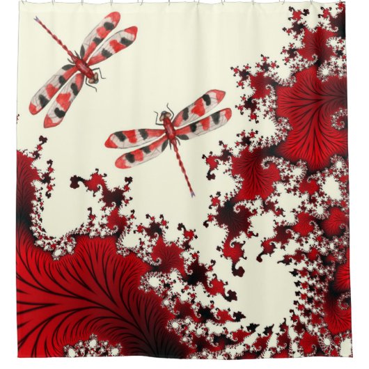 Rideau de douche Libellules Rouges (Devant)