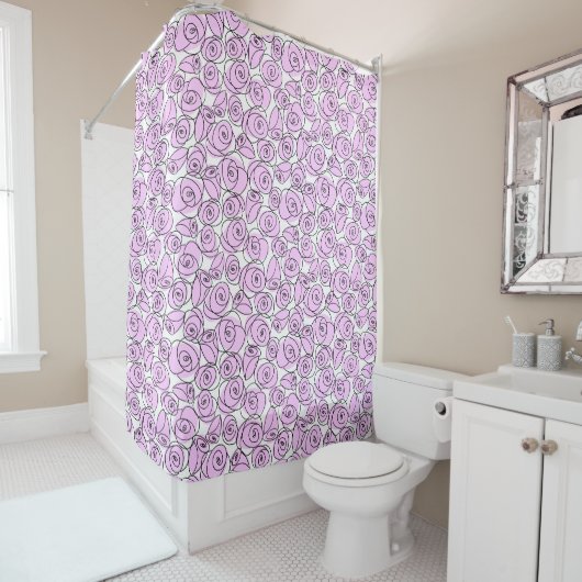 rideau de douche Lilac rose (En situation)