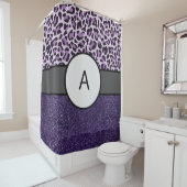 Rideau de douche Luxe Violet Monogramme Bain (En situation)
