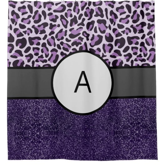 Rideau de douche Luxe Violet Monogramme Bain (Devant)