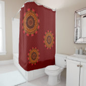 Rideau de douche Mandala de Feu (En situation)