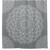 Rideau de douche Mandala gris (Devant)