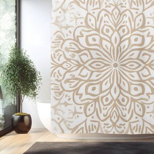 Rideau de douche mandala minimaliste boho