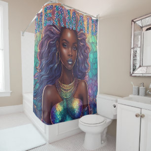 Rideau de douche Mermaid noir