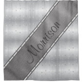 Rideau de douche métallique gris argent personnali (Devant)