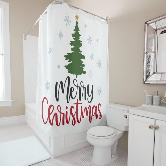 RIDEAU DE DOUCHE "MOD NOËL TREE" (En situation)
