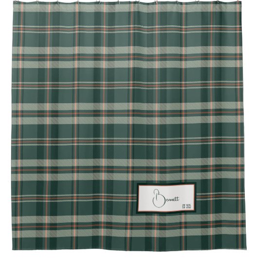 Rideau de douche Modern Plaid Juniper (Devant)
