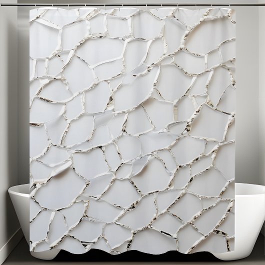 Rideau de douche moderne à séquence blanche