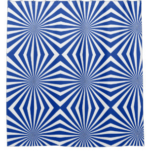Rideau de douche moderne bleu et blanc Motif