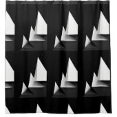 Rideau de douche moderne classique noir et blanc (Devant)