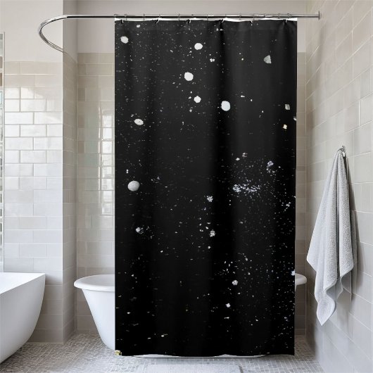 Rideau de douche moderne Sequin Black Sparkle