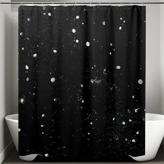 Rideau de douche moderne Sequin Black Sparkle