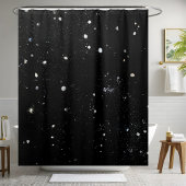 Rideau de douche moderne Sequin Black Sparkle