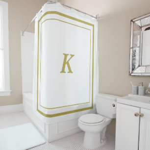 Rideau de douche Monogram en or blanc classique