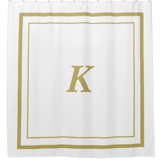 Rideau de douche Monogram en or blanc classique (Devant)