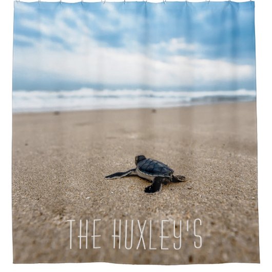 Rideau de douche monogramme de la tortue marine (Devant)