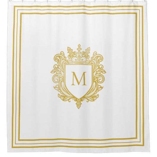 Rideau de douche Monogramme Or (Devant)