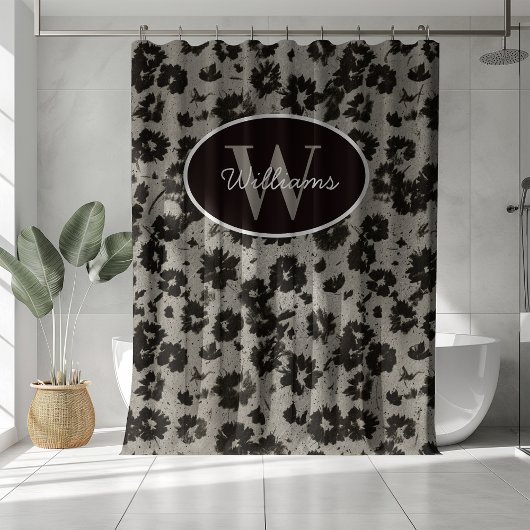 Rideau de douche Monogramme personnalisé Bain Flor