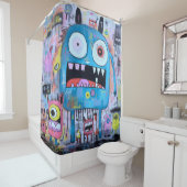Rideau de douche Monster (En situation)