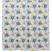 Rideau de douche Motif à fleurs inspiré Boho (Devant)