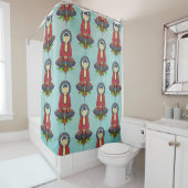 Rideau de douche Motif Bouddha électrique (En situation)