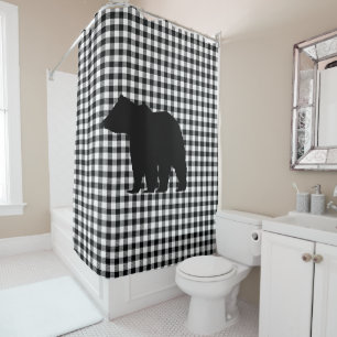 Rideau de douche Motif de contrôle de l'ours noir