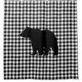 Rideau de douche Motif de contrôle de l'ours noir (Devant)