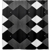 Rideau de douche Motif de course noir et blanc (Devant)