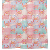 Rideau de douche Motif de crabe d'aquarelle tropic (Devant)