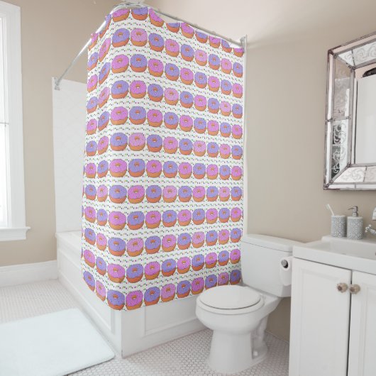 Rideau de douche Motif Donut (En situation)